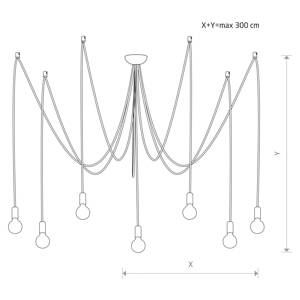 Závesné svietidlo Spider v čiernej, 7-plameňové