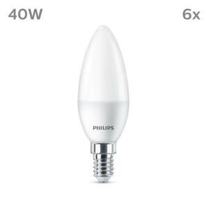 Philips LED sviečka E14 4,9W 470m 2 700K matná 6ks