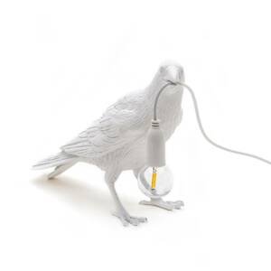Stolová LED lampa Bird Lamp, čakajúca, biela
