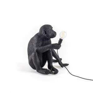 Terasové LED svietidlo Monkey Lamp sediace čierna