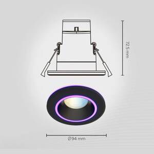 Calex Smart Halo Downlight LED svietidlá čierna