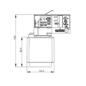 D Line zásuvkový adaptér 3-fázová koľajnica čierna