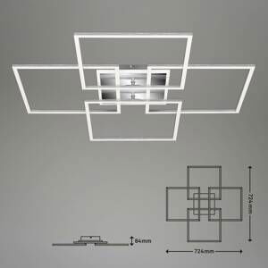 Stropné LED svetlo Frame S, 72,4 x 72,4 cm, hliník