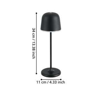 Stolová LED lampa Mannera s batériou, čierna