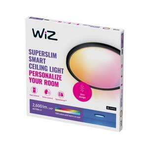 WiZ SuperSlim stropné LED svetlo RGBW Ø42cm čierna