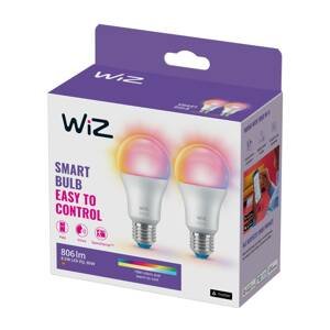 WiZ A60 LED žiarovka matná WiFi E27 8,5W RGBW 2ks