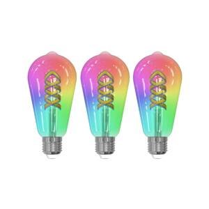 Prios LED filament E27 ST64 4W RGB WLAN číra 3ks