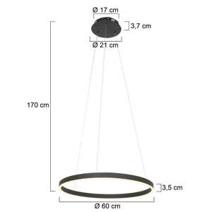 LED závesné svietidlo Ringlux Ø 60 cm 2-pl. čierna