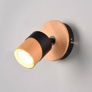 Nástenné bodové svetlá Aruni z dreva 1-pl., čierna