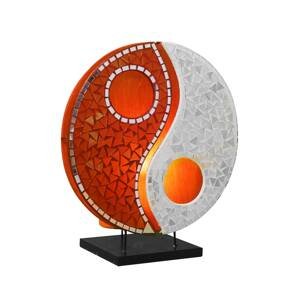 Lampa Ying Yang mozaikové sklo oranžová/biela