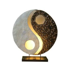 Stolová lampa Ying Yang prírodné materiály, 30 cm