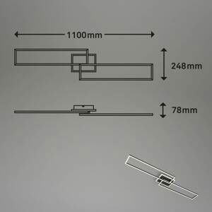 Stropné LED svetlo Frame S CCT 110x24,8 cm čierna
