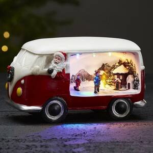 Dekoračná lampa Merryville s LED, vianočný autobus