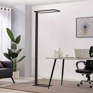 Kancelárska stojacia lampa Prios Taronis LED, stmievanie, čierna