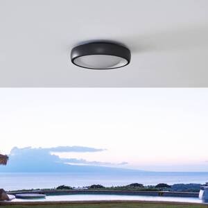 Vonkajšie stropné svietidlo Lindby LED, čierna/biela, okrúhle