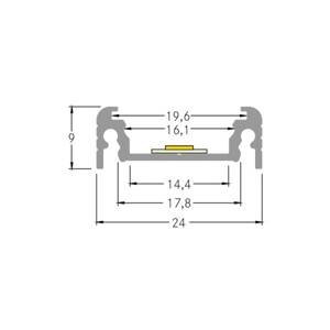 BRUMBERG profil výška 9 mm dĺžka 1 m hliník