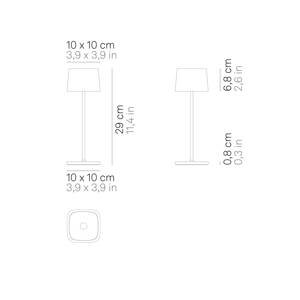 Zafferano Ofelia 3K nabíjateľná stolná lampa IP65 biela