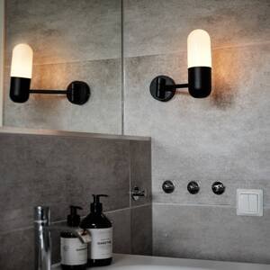 PR Home Nástenné kúpeľňové svietidlo Zeta, čierne, IP44, otočné