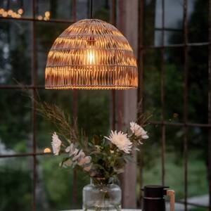 PR Home vonkajšia závesná lampa Lace z prírodného vlákna, zástrčkový