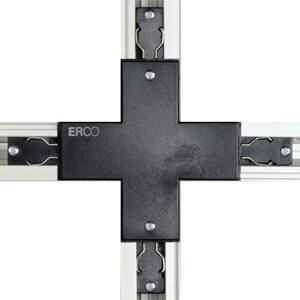 ERCO krížový konektor 3-fázové koľajnice, čierna