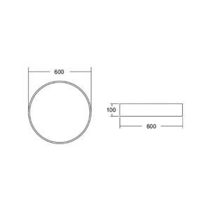 BRUMBERG Biro Circle, Ø 60 cm, on/off, strieborná 4 000 K