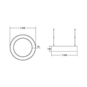 BRUMBERG Biro Circle Ring priame zapnutie/vypnutie 100 cm strieborná 3000 K