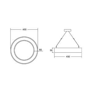 BRUMBERG Biro Circle Ring5 direct 45 cm, CA, CCT, čierna