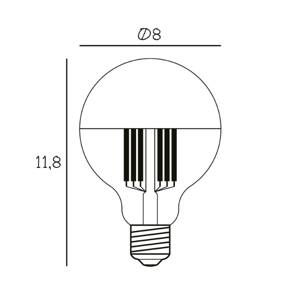 LED zrkadlová lampa Globe 80, zlatá, E27, 3,5 W, 2 700 K