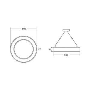 BRUMBERG Biro Circle Ring3,5 direct Ø 60cm on/off strieborná 830