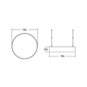 BRUMBERG Biro Circle LED Ø 75 cm direct DALI, strieborná, 3000 K