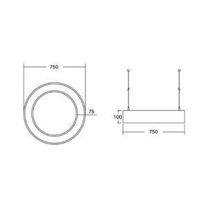 BRUMBERG Biro Circle Ring up/down Ø 75 75W on/off strieborná 840