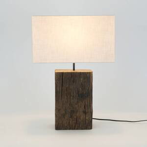 Stolová lampa Montecristo, farba dreva/béžová, výška 59 cm, drevo