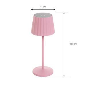 Nabíjateľná stolová lampa Lindby Esali LED, ružová, sada 2 ks