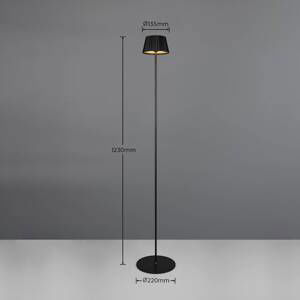 Stojacia lampa Suarez LED s dobíjaním, čierna, výška 123 cm, kov