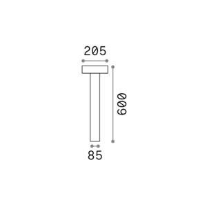 Cestné svetlo Ideal Lux Tesla antracit, hliník, výška 60 cm