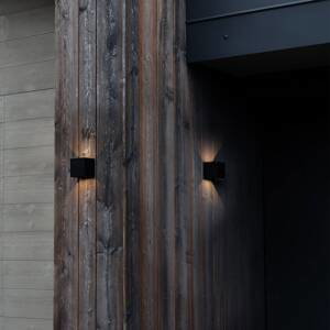 Ideal Lux LED vonkajšie nástenné svietidlo Atom, čierne, 10 cm, kov