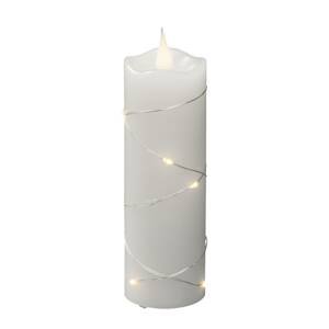 Vosková LED sviečka biela farba teplá biela 15,2cm