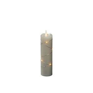 Vosková LED sviečka krém jantár 17,8cm
