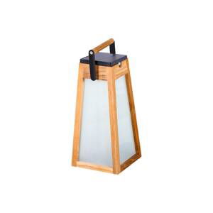 Solárna LED lucerna Tecka, teak prírodná, 39 cm