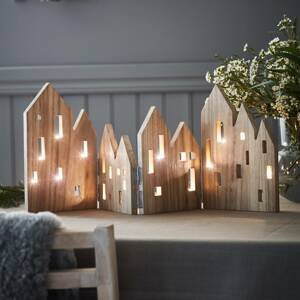 Dekoračné LED svietidlo View z dreva, prírodná