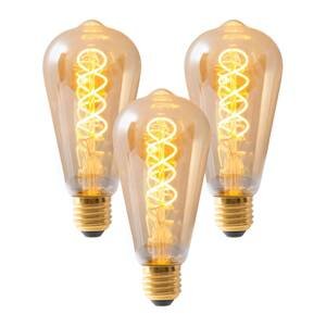 LED Filament E27 4W ST64 zlatá 180lm 1800K 3 ks