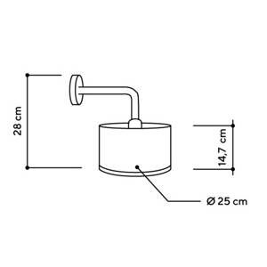 ALMUT 2610 nástenné svetlo Ø25 cm seno/ružový kvet