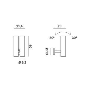 Rotaliana Tobu W1 nástenné svetlo 3000K 20° bronz