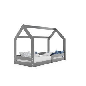 Detská posteľ DOMEK I bez úložného priestoru 80x160 cm - grafit