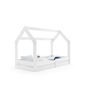Detská posteľ DOMEK I bez úložného priestoru 80x160 cm - biela