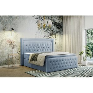 Čalouněná postel CESAR včetně úložného prostoru 160x200 Světle modrá
