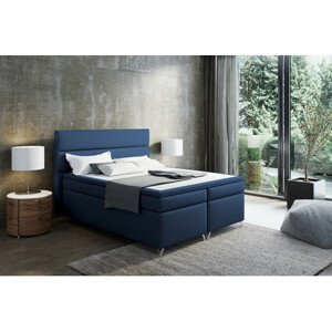 Čalouněná postel IMPERIA včetně úložného prostoru 140x200 Tmavě modrá