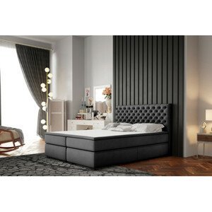 Čalouněná postel Chester 160x200 cm Tmavě šedá