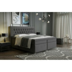 Čalouněná postel Diament 160x200 cm Tmavě šedá