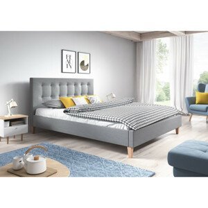 Čalouněná postel DAVID rozměr 120x200 cm Světle šedá